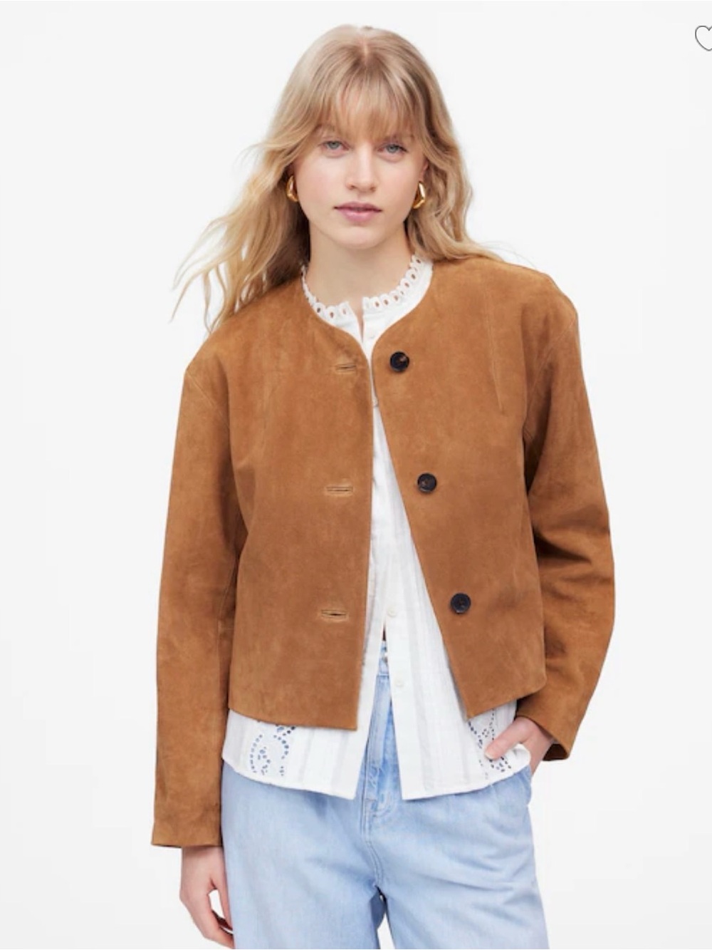 (18)
Madewell Crop Cardigan Jacket in Suede - NWOT - L